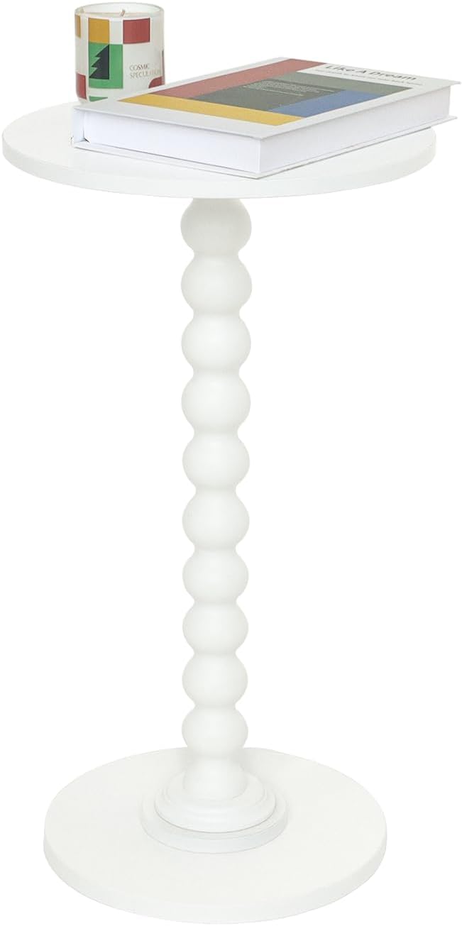 Round Side Table, Small Drink Table for Small Spaces