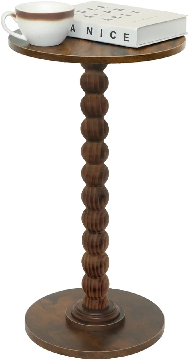 Round Side Table, Small Drink Table for Small Spaces