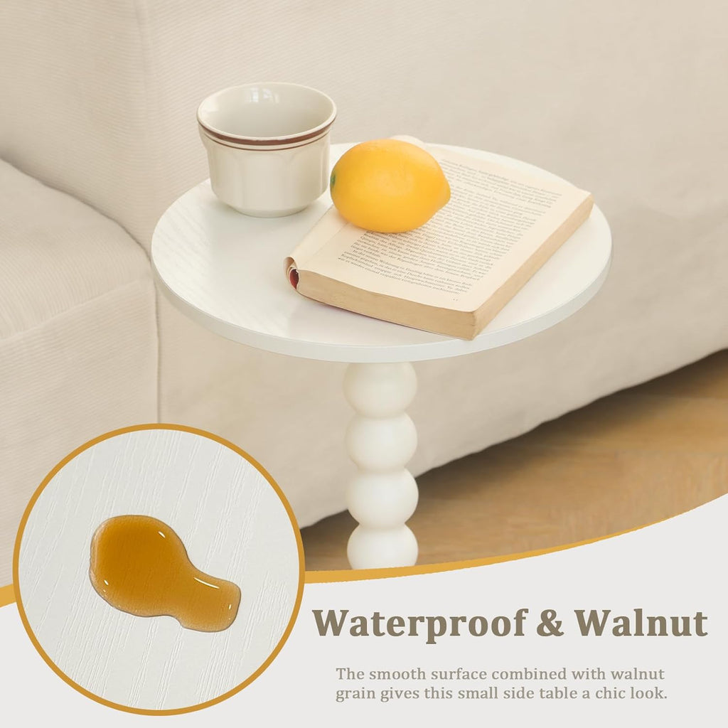 Round Side Table, Small Drink Table for Small Spaces