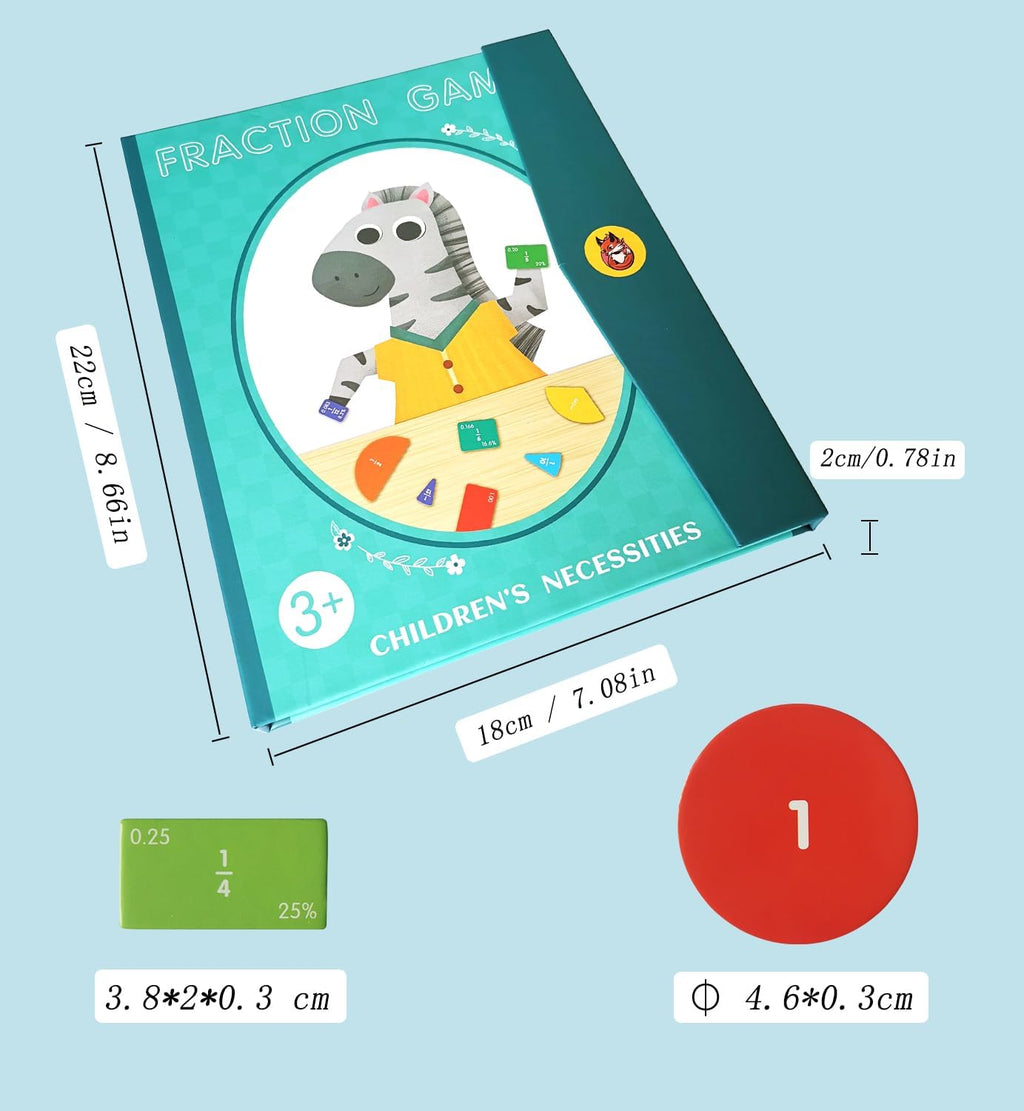 Magnetic Fraction Demonstration Book, Equip Magnetic Score Disk Demonstrator,Math Manipulatives Enhance Early Primary School Students Mathematical Skills