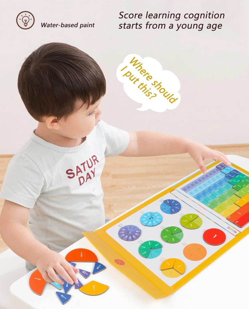 Magnetic Fraction Demonstration Book, Equip Magnetic Score Disk Demonstrator,Math Manipulatives Enhance Early Primary School Students Mathematical Skills
