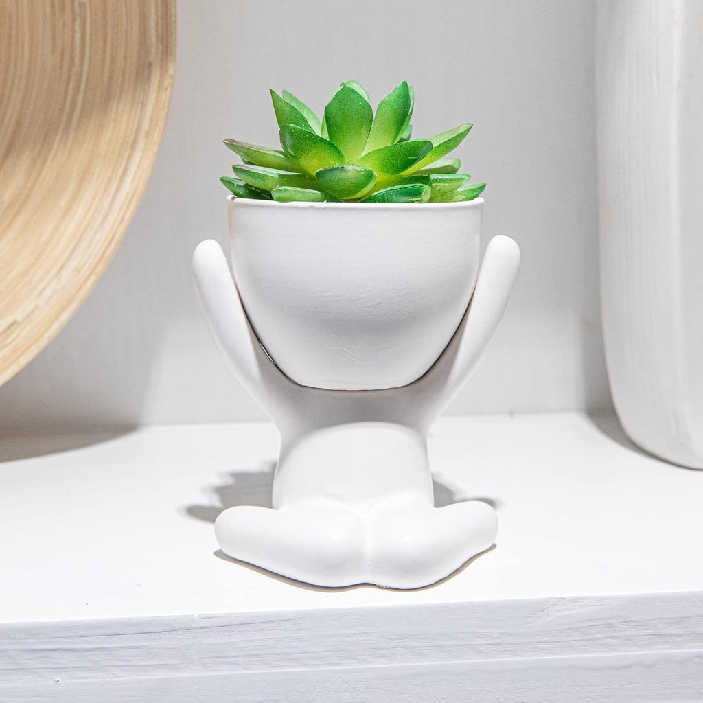 3PCS Cute Artificial Plants Office Decor for Women and Men, Small Fake Plants Decor for Bedroom and Bathroom, Lovely Faux Succulent Desk Decor for Office and Home