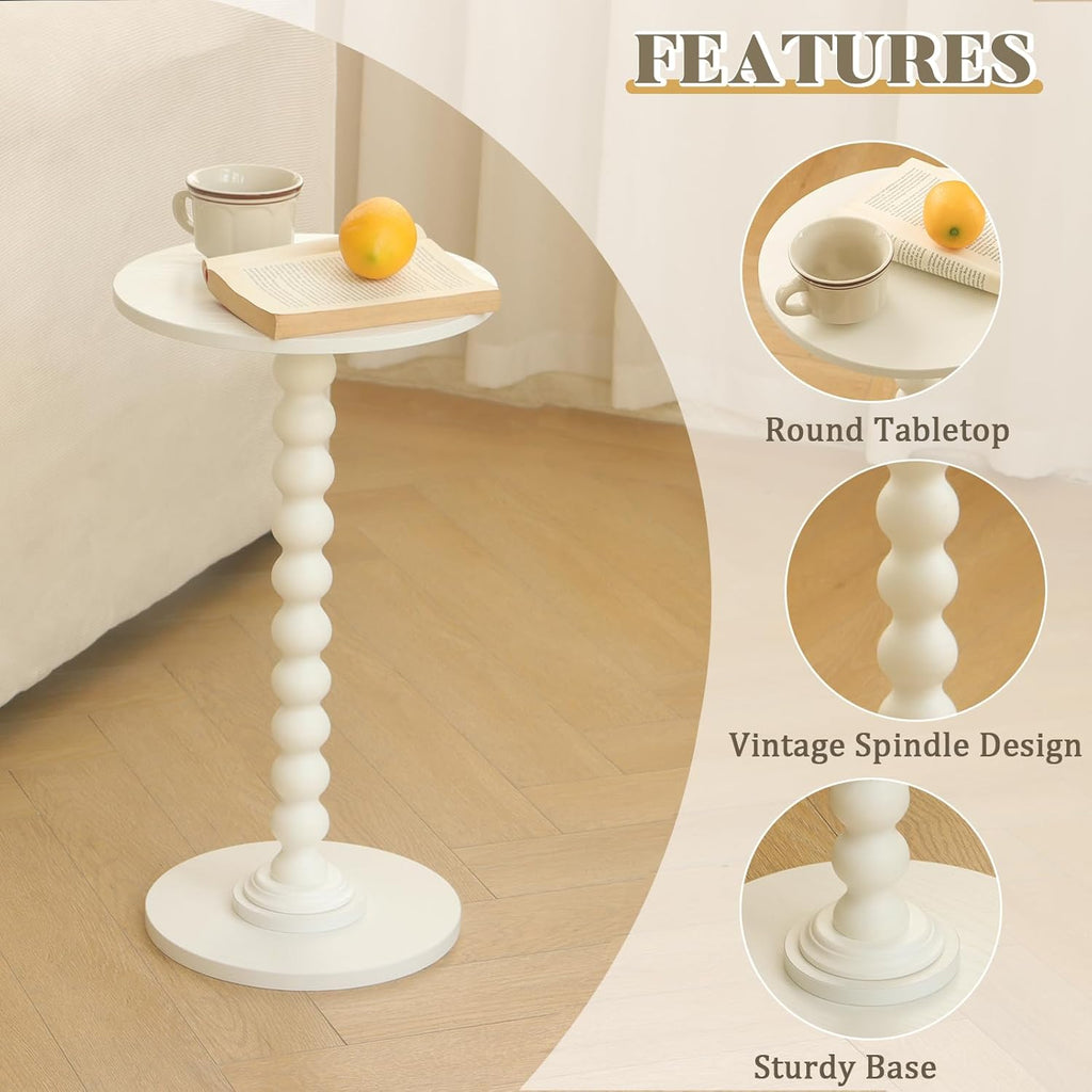 Round Side Table, Small Drink Table for Small Spaces