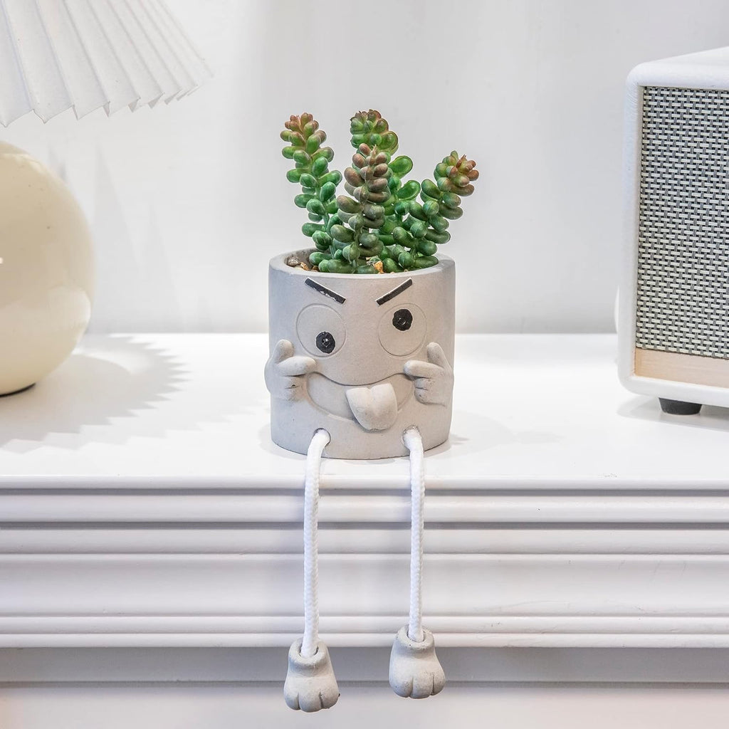 3PCS Cute Artificial Plants Office Decor for Women and Men, Small Fake Plants Decor for Bedroom and Bathroom, Lovely Faux Succulent Desk Decor for Office and Home