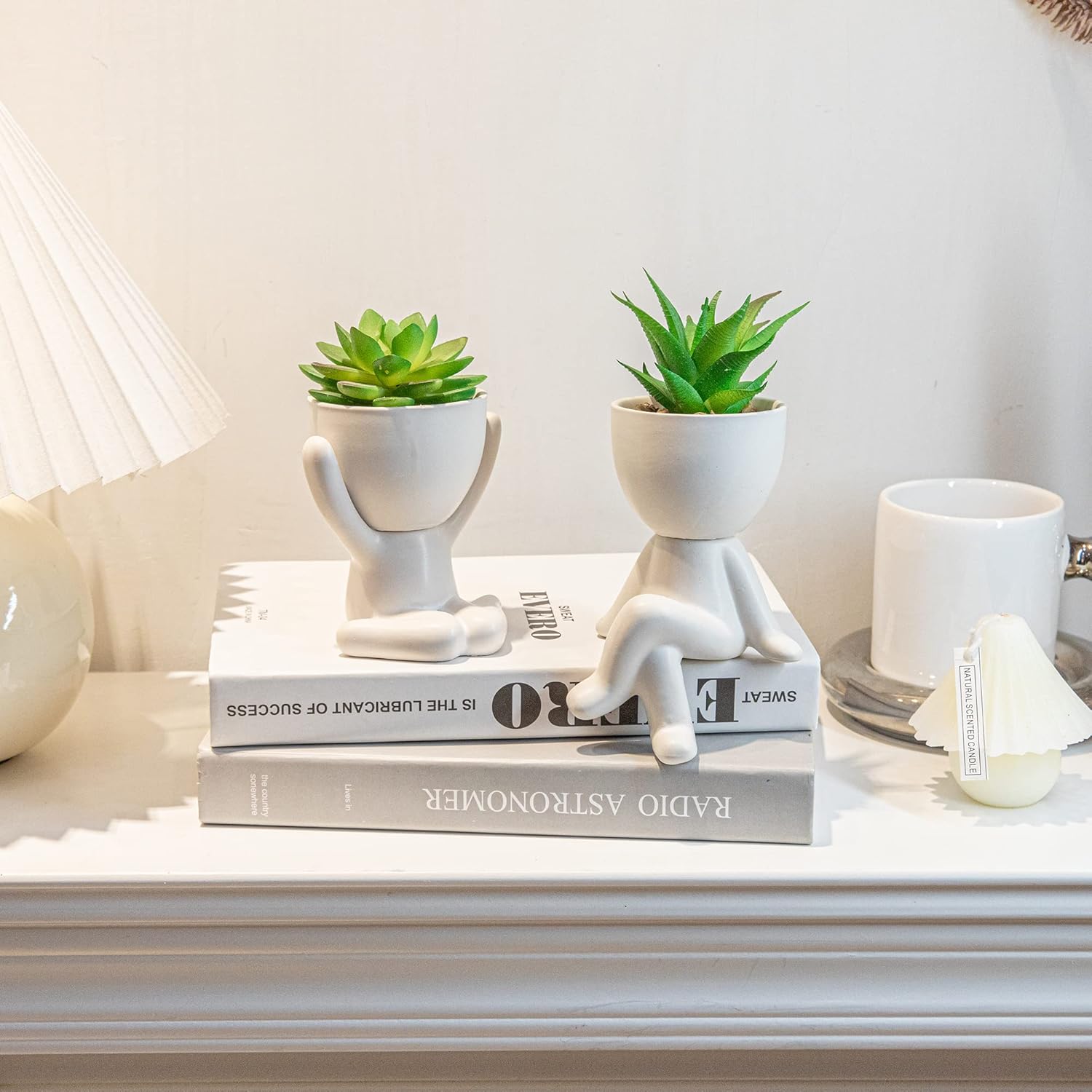 3PCS Cute Artificial Plants Office Decor for Women and Men, Small Fake Plants Decor for Bedroom and Bathroom, Lovely Faux Succulent Desk Decor for Office and Home