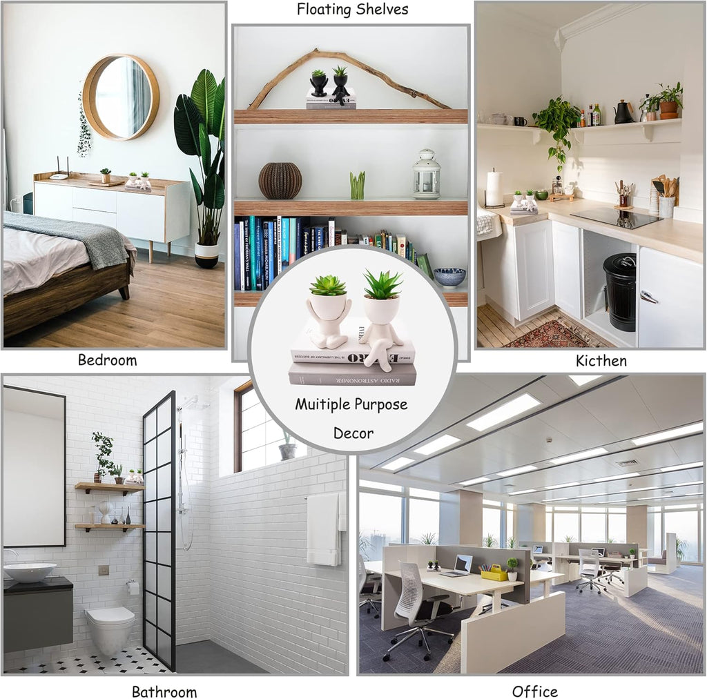 3PCS Cute Artificial Plants Office Decor for Women and Men, Small Fake Plants Decor for Bedroom and Bathroom, Lovely Faux Succulent Desk Decor for Office and Home